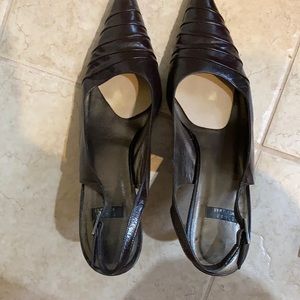Stuart Weitzman Brown sling back shoes